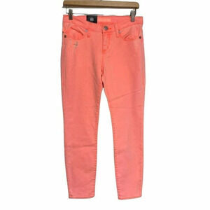 Rock & Republic Skinny Jeans 2 Neon Coral Hamburg Distressed Pushpop